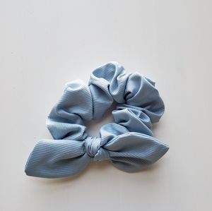 Baby blue bow scrunchie